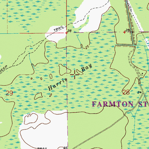 Topographic Map of Harris Bay, FL
