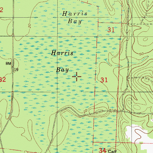 Topographic Map of Harris Bay, FL