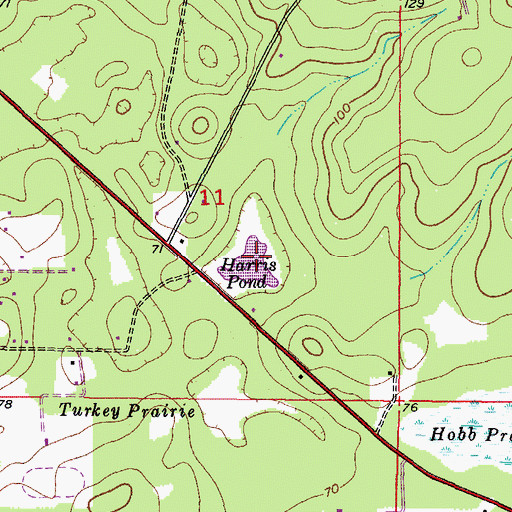 Topographic Map of Harris Pond, FL