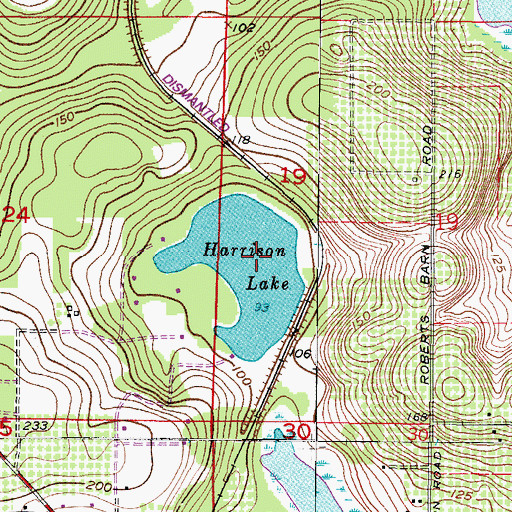 Topographic Map of Harrison Lake, FL