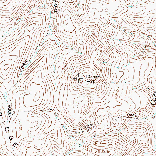 Topographic Map of Deer Hill, AZ