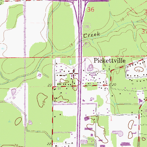 Topographic Map of Hartville Church, FL