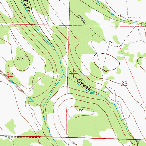 Topographic Map of Harvey Prong, FL