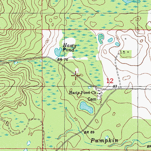 Topographic Map of Hasty Pond School, FL
