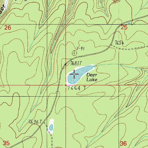 Topographic Map of Deer Lake, AZ
