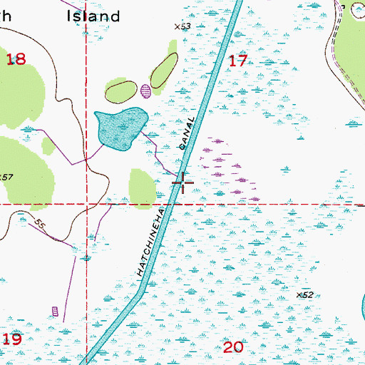 Topographic Map of Hatchineha Canal, FL