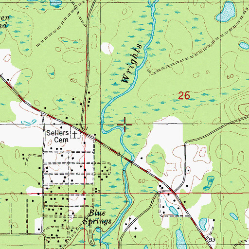 Topographic Map of Hathaway Mill Creek, FL