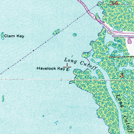 Topographic Map of Havelock Key, FL