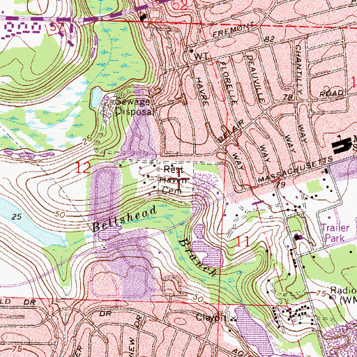 Topographic Map of Haven Cemetery, FL