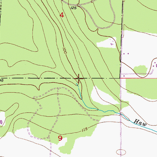 Topographic Map of Haw Branch, FL