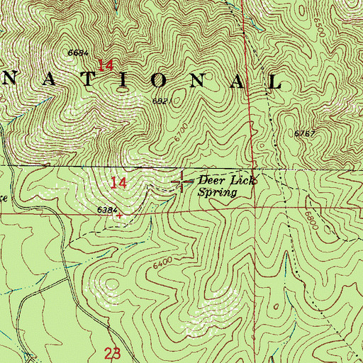 Topographic Map of Deer Lick Spring, AZ
