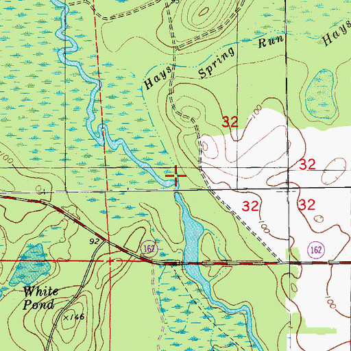 Topographic Map of Hays Spring Run, FL