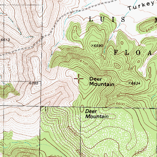Topographic Map of Deer Mountain, AZ