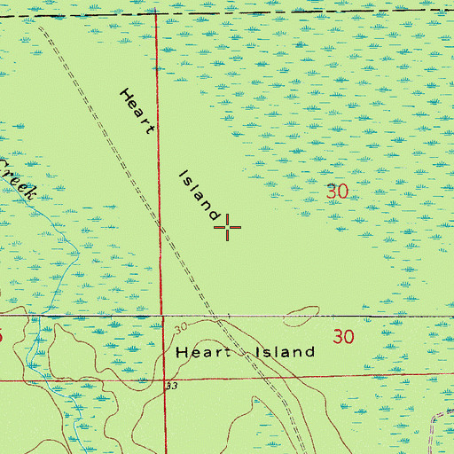 Topographic Map of Heart Island, FL