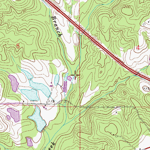 Topographic Map of Heidelberg Branch, FL
