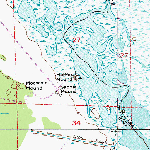 Topographic Map of Heiffer Mound, FL