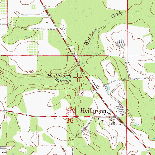Topographic Map of Heilbronn Spring, FL
