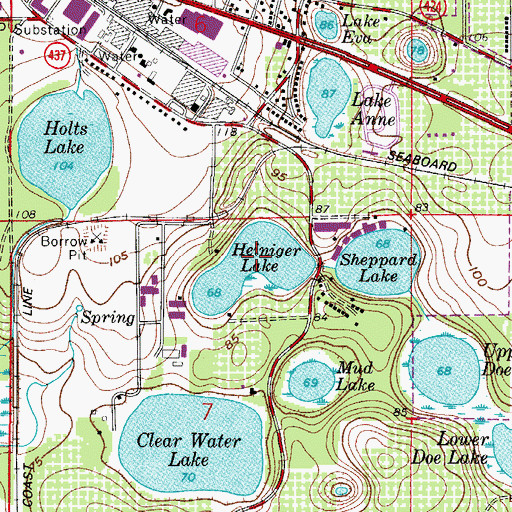 Topographic Map of Heiniger Lake, FL