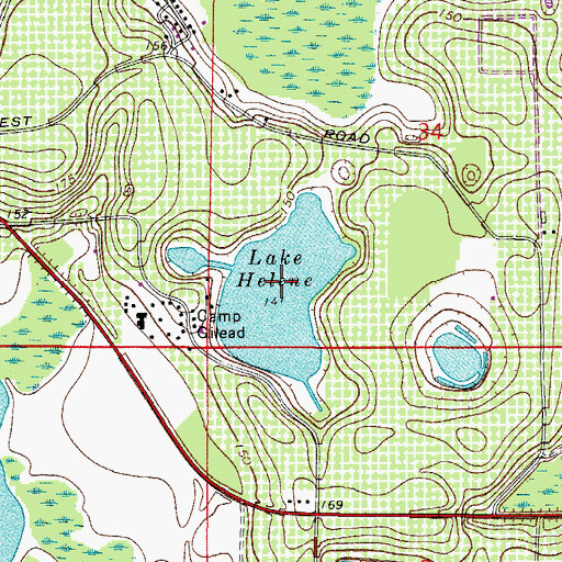 Topographic Map of Lake Helene, FL