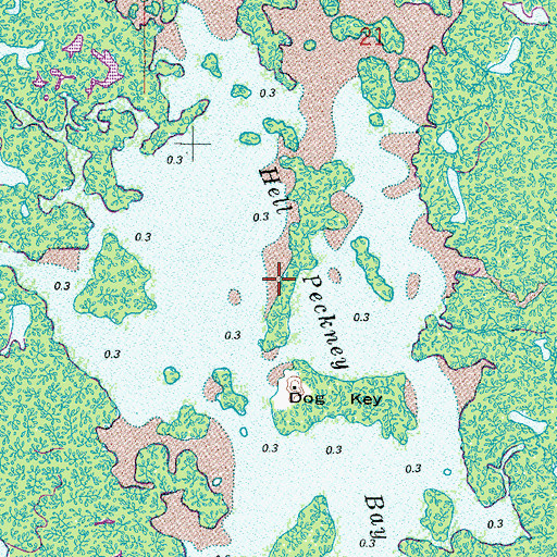 Topographic Map of Hell Peckney Bay, FL