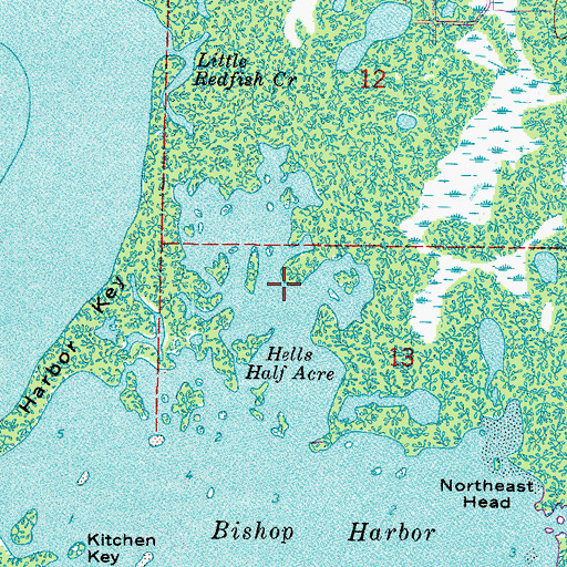 Topographic Map of Hells Half Acre, FL