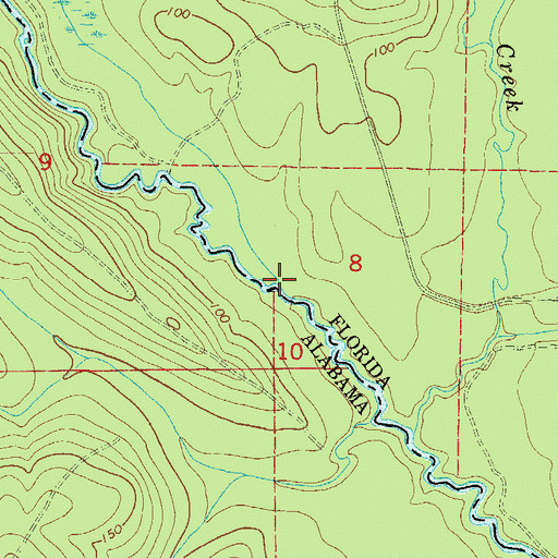 Topographic Map of Helverson Creek, FL