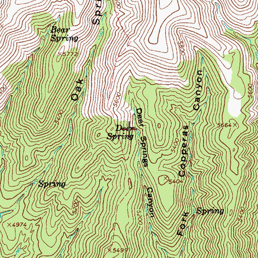 Topographic Map of Deer Spring, AZ