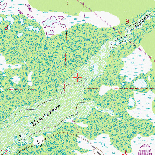 Topographic Map of Henderson Creek, FL