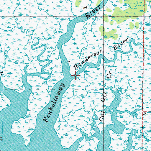 Topographic Map of Henderson River, FL