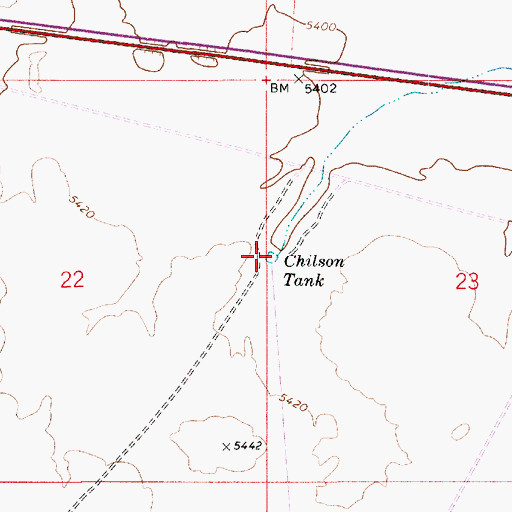 Topographic Map of Chilson Tank, AZ