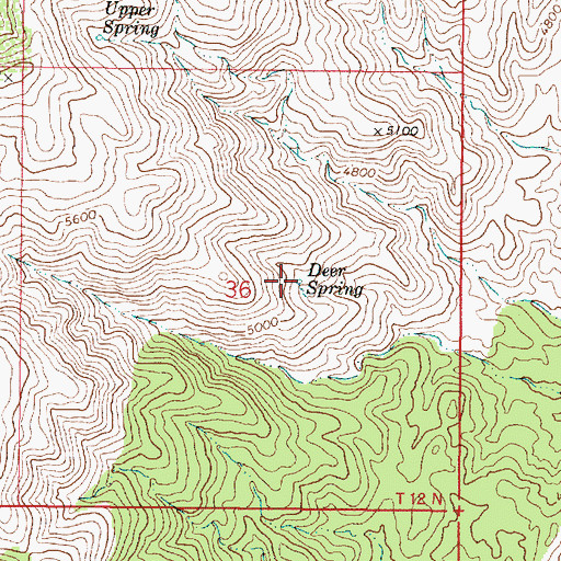 Topographic Map of Deer Spring, AZ
