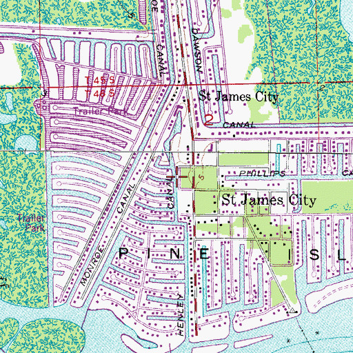 Topographic Map of Henley Canal, FL