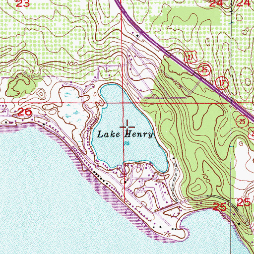 Topographic Map of Lake Henry, FL