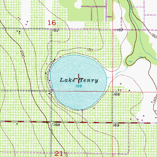 Topographic Map of Lake Henry, FL