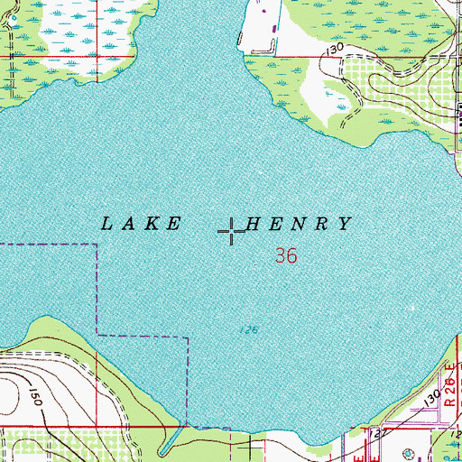 Topographic Map of Lake Henry, FL