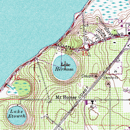 Topographic Map of Lake Hermosa, FL