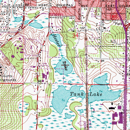 Topographic Map of Hester Lake, FL
