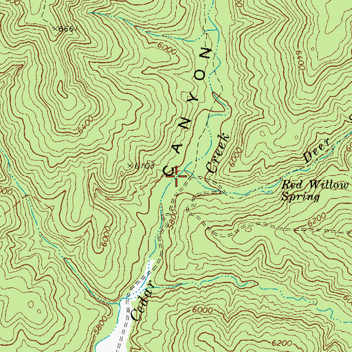 Topographic Map of Deer Spring Creek, AZ