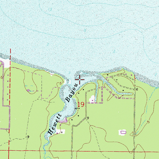 Topographic Map of Hewett Bayou, FL