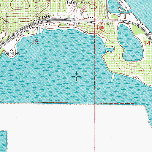 Topographic Map of Lake Hiawatha, FL