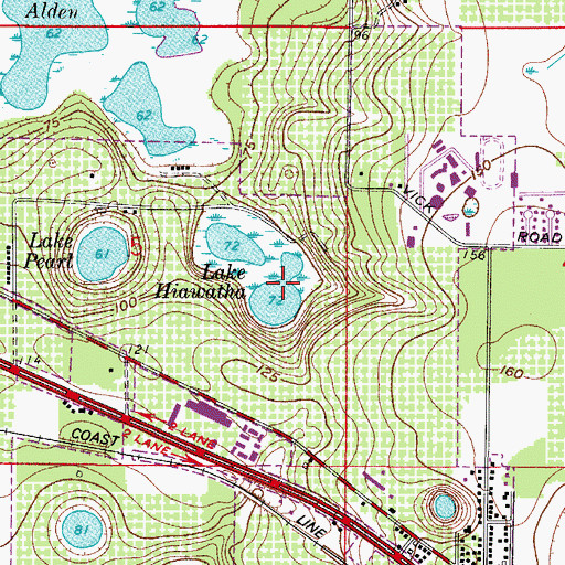 Topographic Map of Lake Hiawatha, FL