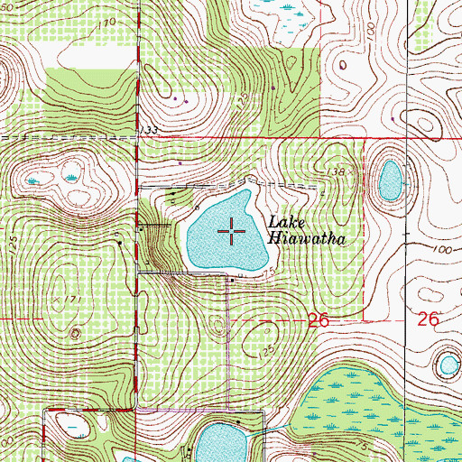 Topographic Map of Lake Hiawatha, FL