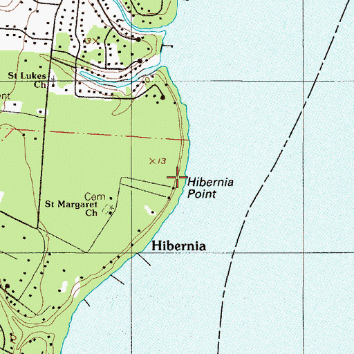 Topographic Map of Hibernia Point, FL