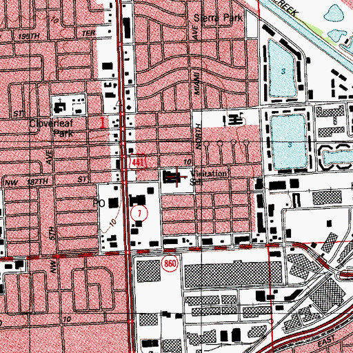 Topographic Map of Hibiscus Elementary School, FL