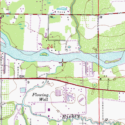 Topographic Map of Hickey Creek, FL