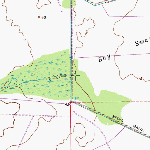 Topographic Map of Hickory Branch, FL