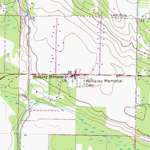 Topographic Map of Hickory Hammock Church, FL