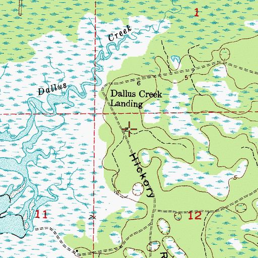 Topographic Map of Hickory Ridge, FL