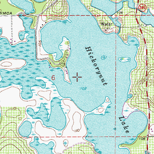 Topographic Map of Hickorynut Lake, FL