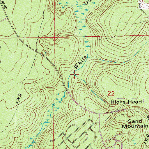 Topographic Map of Hicks Head, FL